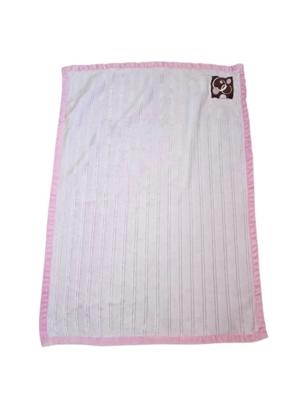 VTG George Baby Girl Blanket Pink Brown Circles Plush Y2K‎ 2000s Walmart